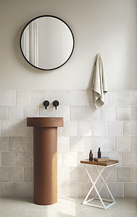 Background tile, Effect other stones, Color white, Glazed porcelain stoneware, 16.3x16.3 cm, Finish glossy