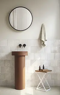 Background tile, Effect other stones, Color white, Glazed porcelain stoneware, 16.3x16.3 cm, Finish glossy