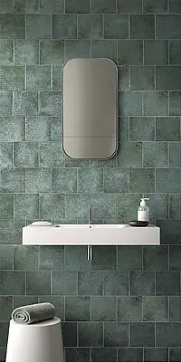 Background tile, Effect other stones, Color green, Glazed porcelain stoneware, 16.3x16.3 cm, Finish glossy