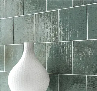 Background tile, Effect other stones, Color green, Glazed porcelain stoneware, 16.3x16.3 cm, Finish glossy