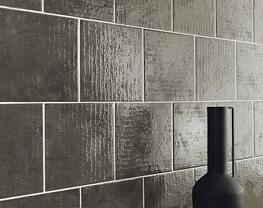 Background tile, Effect other stones, Color black, Glazed porcelain stoneware, 16.3x16.3 cm, Finish glossy