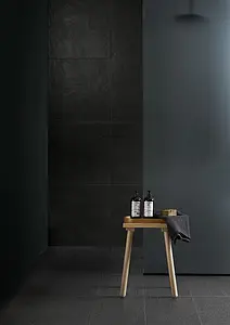 Basistegels, Kleur zwarte, Stijl designer, Geglazuurde porseleinen steengoed, 60x60 cm, Oppervlak mat