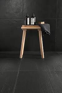 Background tile, Color black, Style designer, Glazed porcelain stoneware, 60x60 cm, Finish matte