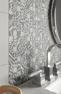 Mosaik flise, Farve grå, Glaseret porcelænsstentøj, 23.7x23.7 cm, Overflade mat