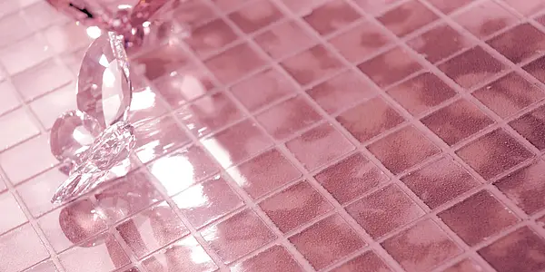 Mosaik, Farbe rosa, Glasiertes Feinsteinzeug, 28.6x28.6 cm, Oberfläche glänzende