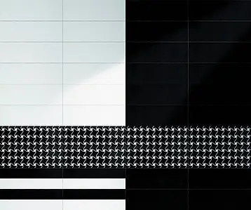 Фоновая плитка, Цвет чёрный, Глазурованный керамогранит, 24x72 см, Поверхность матовая