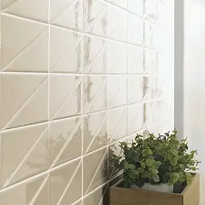Background tile, Effect unicolor, Color beige, Ceramics, 7.5x30 cm, Finish glossy