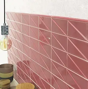 Background tile, Effect unicolor, Color red,pink, Ceramics, 7.5x30 cm, Finish glossy