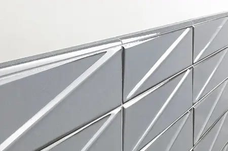 Bakgrundskakel, Textur enfärgad, Färg grå, Glaserad granitkeramik, 7.6x30.5 cm, Yta blank