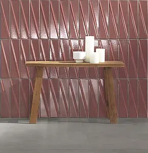 Background tile, Effect unicolor, Color red, Glazed porcelain stoneware, 7.6x30.5 cm, Finish glossy