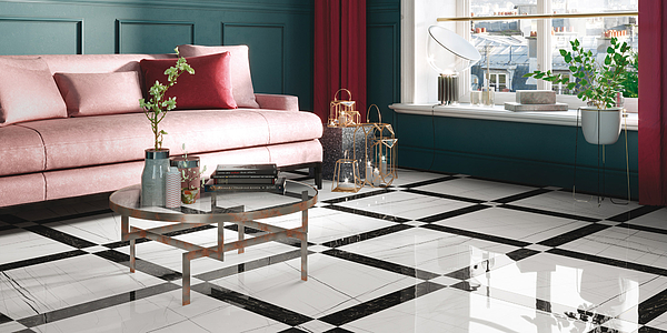 Background tile, Effect other marbles, Color white, Glazed porcelain stoneware, 60x60 cm, Finish polished