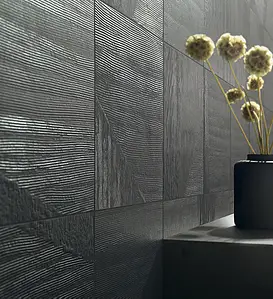 Bakgrundskakel, Färg svart, Stil hanverksmässig,designer, Glaserad granitkeramik, 16.3x16.3 cm, Yta halksäker
