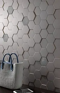 Background tile, Color grey, Glazed porcelain stoneware, 11x12.6 cm, Finish matte