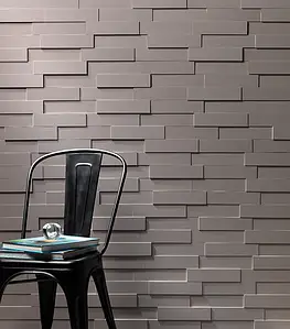 Background tile, Color grey, Glazed porcelain stoneware, 5.8x23.8 cm, Finish matte
