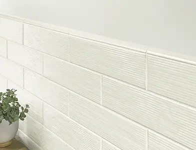 Grundflise, Farve beige,hvid, Glaseret porcelænsstentøj, 7.5x30 cm, Overflade blank