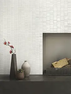 Background tile, Color white, Glazed porcelain stoneware, 4.5x23 cm, Finish glossy