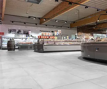 Background tile, Effect concrete, Color grey, Unglazed porcelain stoneware, 60x60 cm, Finish antislip