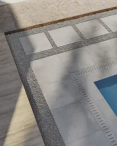 Bakgrundskakel, Textur cementmosaik, Färg beige,grå, Oglaserad granitkeramik, 90x90 cm, Yta halksäker