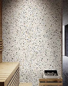 Bakgrundskakel, Textur cementmosaik, Färg vit,flerfärgade, Oglaserad granitkeramik, 60x120 cm, Yta halksäker