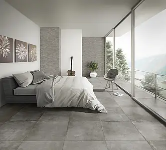 Optik beton, Farbe graue, Hintergrundfliesen, Glasiertes Feinsteinzeug, 60x60 cm, Oberfläche rutschfeste