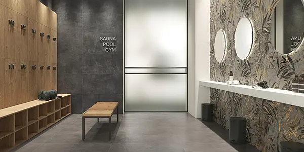 Grundflise, Effekt beton, Farve grå, Glaseret porcelænsstentøj, 60x120 cm, Overflade skridsikker