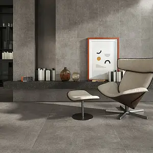 Background tile, Effect concrete, Color grey, Glazed porcelain stoneware, 120x120 cm, Finish Honed