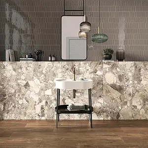 Background tile, Effect stone,other stones, Color beige,grey,brown, Glazed porcelain stoneware, 60x120 cm, Finish antislip