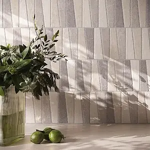 Mosaic effect tiles, Effect limestone, Color brown, Unglazed porcelain stoneware, 20x60 cm, Finish antislip