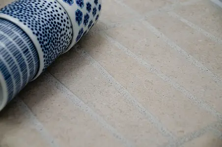 Mosaic effect tiles, Effect limestone, Color white, Unglazed porcelain stoneware, 20x60 cm, Finish antislip