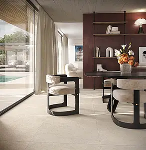 Background tile, Effect limestone, Color beige, Unglazed porcelain stoneware, 90x90 cm, Finish antislip