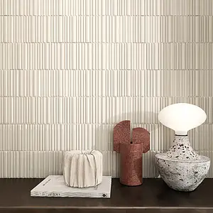 Background tile, Effect unicolor, Color beige, Ceramics, 6.25x12.5 cm, Finish glossy