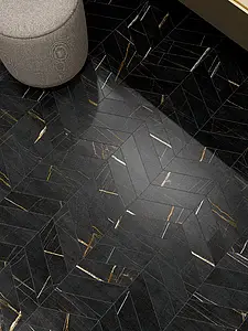 Background tile, Effect stone,other marbles, Color black, Glazed porcelain stoneware, 7.5x26 cm, Finish antislip