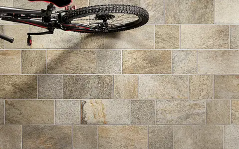 Background tile, Effect stone,quartzite, Color beige,grey, Unglazed porcelain stoneware, 22.5x45 cm, Finish antislip