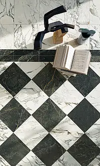 Background tile, Effect other marbles, Color black, Unglazed porcelain stoneware, 30x30 cm, Finish left_menu_relefnaya
