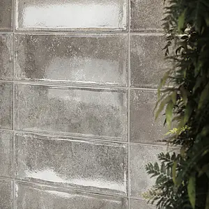 Background tile, Color grey, Glazed porcelain stoneware, 16.5x41 cm, Finish glossy