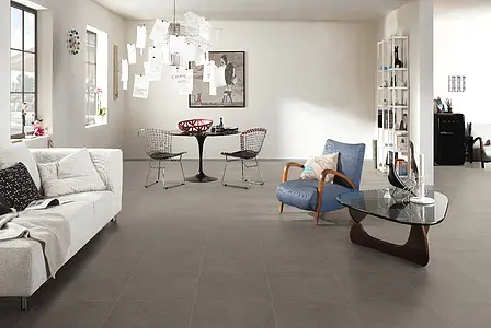 Effekt beton, Farve grå,brun, Grundflise, Uglaseret porcelænsstentøj, 60x60 cm, Overflade skridsikker
