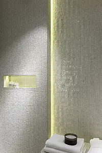 Mosaik, Farbe graue,weiße, Stil handgemacht, Glas, 29.5x29.5 cm, Oberfläche glänzende