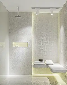 Mosaik, Farbe graue,weiße, Stil handgemacht, Glas, 29.5x29.5 cm, Oberfläche glänzende