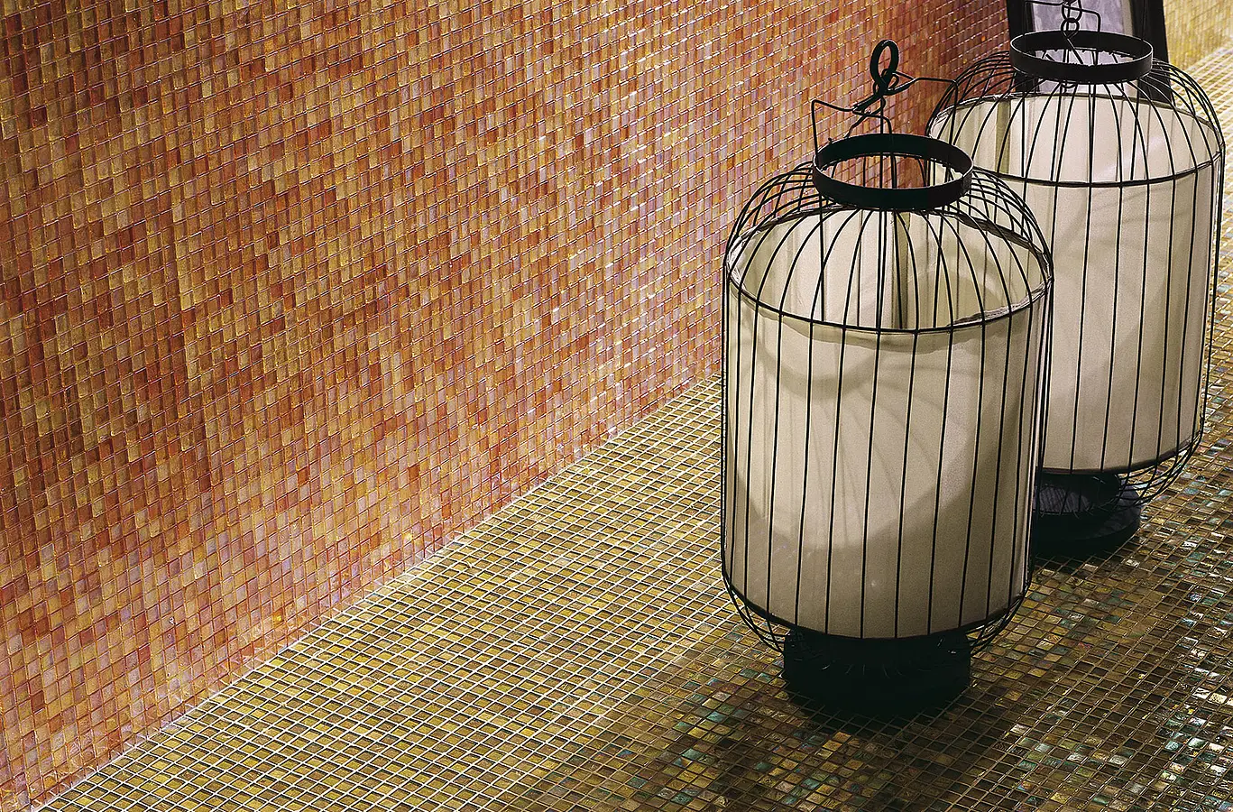 Mosaic tile, Effect mother-of-pearl, Color brown, Glass, 29.5x29.5 cm, Finish antislip