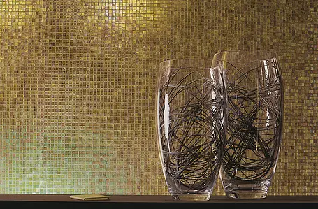 Mosaik flise, Effekt perlemor, Farve brun, Glas, 29.5x29.5 cm, Overflade skridsikker