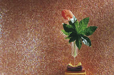 Mosaik flise, Effekt perlemor, Farve brun, Glas, 29.5x29.5 cm, Overflade blank