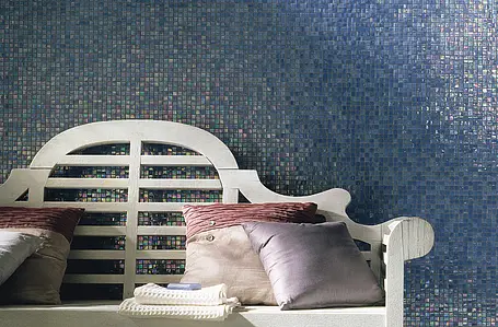 Mosaik, Textur pärlemor, Färg marinblå, Glas, 29.5x29.5 cm, Yta blank