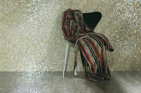 Mosaik flise, Effekt perlemor, Farve grå, Glas, 29.5x29.5 cm, Overflade blank