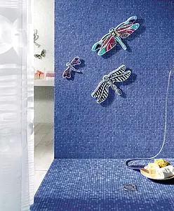 Mosaiikki, Väri sininen väri, Lasi, 29.5x29.5 cm, Pinta kiiltävä