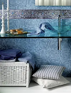 Mosaic tile, Color sky blue, Glass, 29.5x29.5 cm, Finish glossy