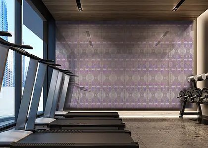 Фоновая плитка, Цвет фиолетовый, Стекло, 60x120 см, Поверхность Полированная