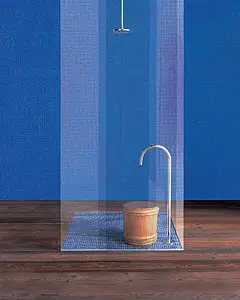 Mosaik flise, Farve marineblå, Glas, 29.5x29.5 cm, Overflade blank
