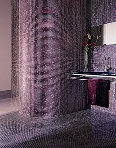 Mosaik, Farbe violette, Glas, 29.5x29.5 cm, Oberfläche glänzende
