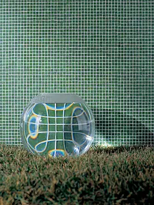 Mosaik, Farbe grüne, Glas, 29.5x29.5 cm, Oberfläche glänzende