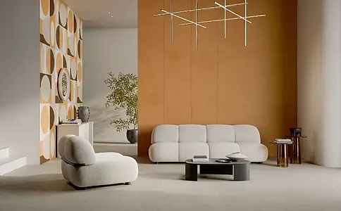 Carrelage, Effet résine, Teinte orange, Grès cérame émaillé, 60x120 cm, Surface antidérapante
